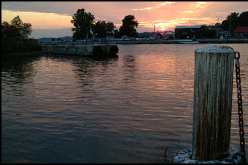 Port Dover pier at sunset, Real estate Port Dover, Retire Southern Ontario