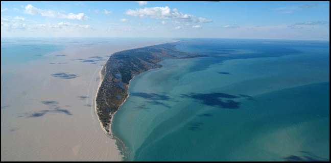 Aerial Photograph the tip of Long Point, investment property on the Gold Coast of Ontario, on Lake Erie