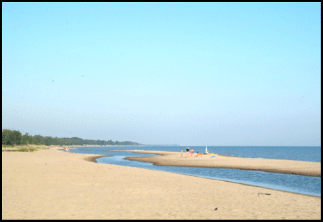 Photograph sand spits on Long Point Beach, investment property  on the Gold Coast of Ontario, on Lake Erie