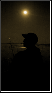 Photograph of person night fishing at Long Point, investment property on the Gold Coast of Ontario, on Lake Erie