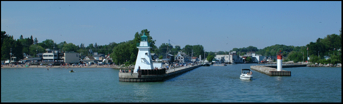 Photograph of Port Dover Pier with homes and  investment property from the MLS on the Gold Coast in southern Ontario