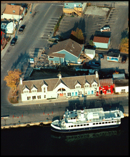 Photograph of ship at Port Dover Pier, real estate investment property for sale on the Gold Coast, south coast of Ontario