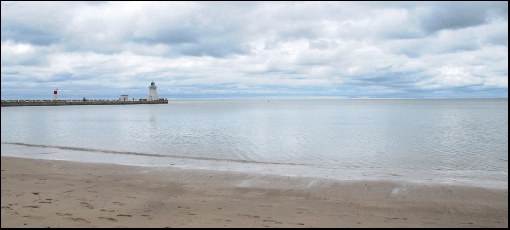 Pier on Gold Coast beach in Port Dover, south coast of Ontario