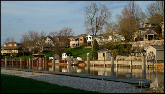 Channel properties on Black Creek in Port Dover, real estate investment property for sale on the Gold Coast in southern Ontario