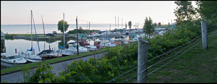 Photograph of boats at marina in St. Williams, on the Gold Coast in southern Ontario